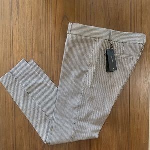 Houndstooth slacks ankle slim fit stretch low rise
